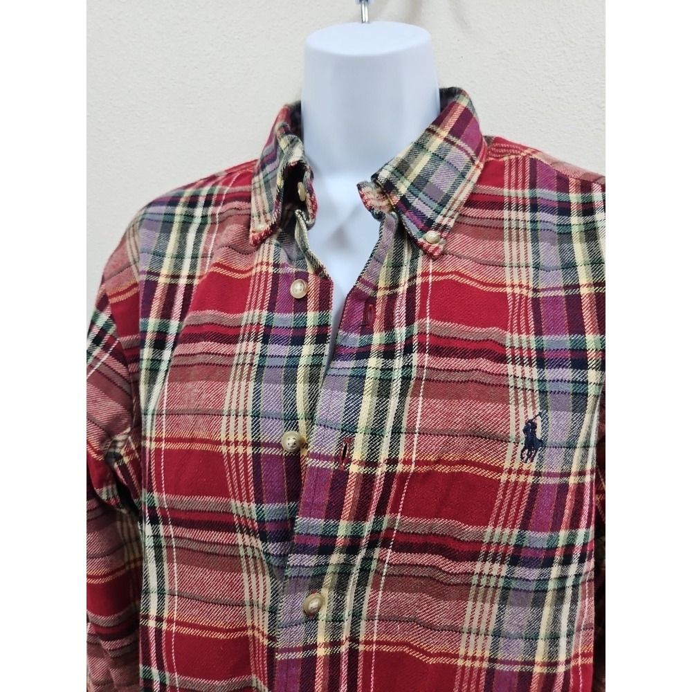 RALPH LAUREN Custom Fit Mesh European Shirt Plaid Long Sleeve  Small NWT
